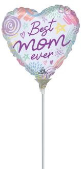 09" Best Mom Ever Sweet Scribbles Balloon