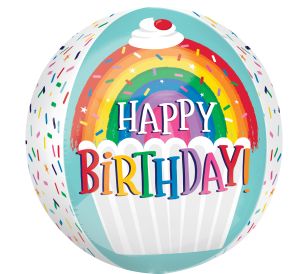 Orbz Rainbow Sprinkles Birthday Balloon