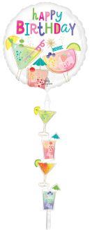 AirWalker Tail Cocktail Surprise Birthday Balloon