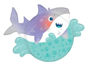 21" Roly Polies Shark Party Balloon