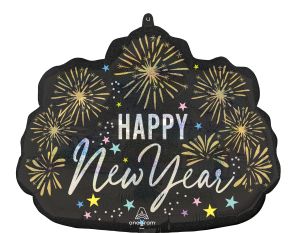 SuperShape Holographic Festive New Year Sparkle Balloon