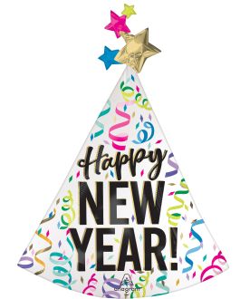 SuperShape Satin Confetti Cheer New Year Balloon