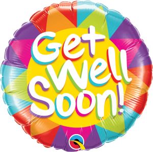 18" Get Well Soon Sunshine (non-packaged) Balloon