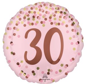 Standard Pretty Pink 30th Birthday Balloon