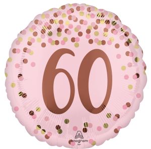 Standard Pretty Pink 60th Birthday Balloon