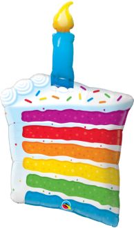 42" Rainbow Cake and Candle Balloon