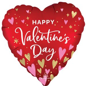 Jumbo Satin Happy Valentines Day Heartfelt Elegance Balloon
