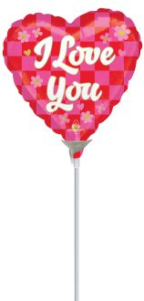 04" I Love You Checkerboard Balloon