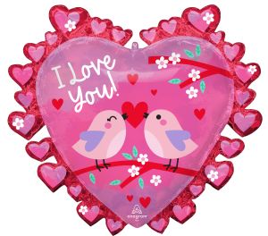 SuperShape I Love You Love Birds Balloon