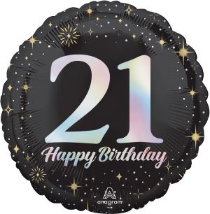 Standard Sparkling Birthday 21 Balloon