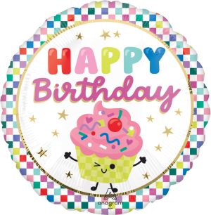 Standard Vibrant Cupcakes Birthday Balloon
