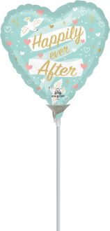 09" Ribbon Banners Wedding Happily Ever After Balloon