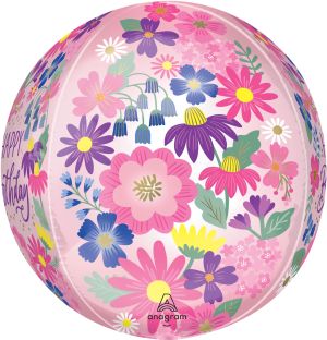 Orbz Garden Florals Birthday Balloon