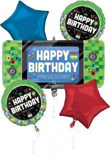 Bouquet 8-Bit Birthday Balloon