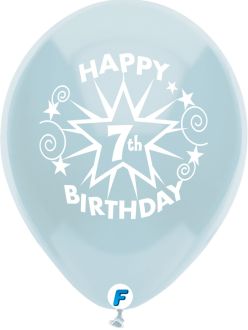 Funsational 12" 7th Birthday Star Assortment (8pcs) Balloons