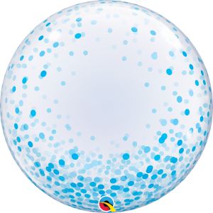 Deco Bubble 24" Blue Confetti Dots Balloon