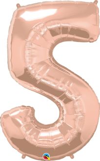 34" Rose Gold Number 5 Balloon
