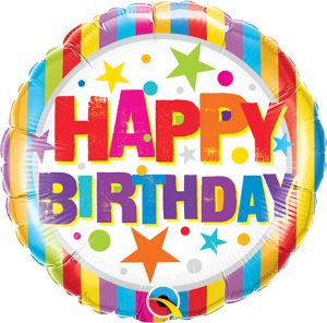 09" Birthday Stripes and Stars Balloon