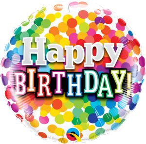 09" Birthday Rainbow Confetti Balloon