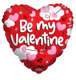 18" Be My Valentine Clouds And Arrows Balloon