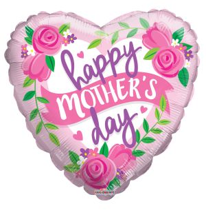 09" Happy Mothers Day Rosas and Banner Balloon