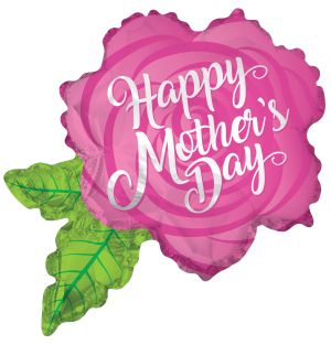 12" Happy Mothers Day Rose Balloon