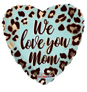 18" We Love You Mom Pattern Balloon