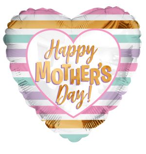 09" Happy Mothers Day Pastel Lines Balloon