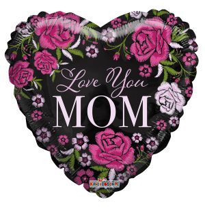 36" Love You Mom Embroidered Balloon