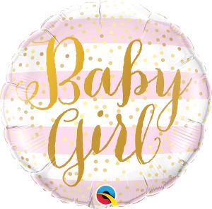 18" Baby Girl Pink Stripes (non-packaged) Balloon