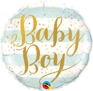 09" Baby Boy Blue Stripes Balloon