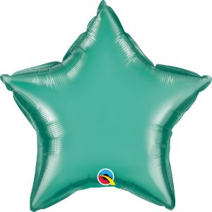 20" Chrome Green Star Balloon