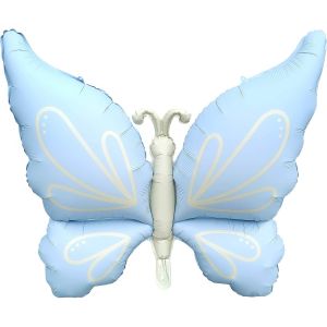 37" Matte Blue Elegant Butterfly Balloon