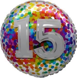 18" 15 Rainbow Confetti Balloon Airise