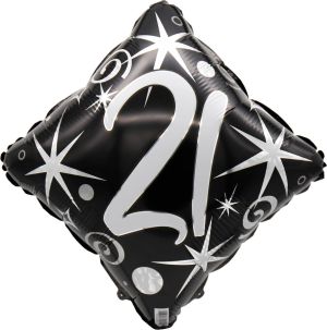 18" 21 Elegant Sparkles and Swirls Balloon Airise