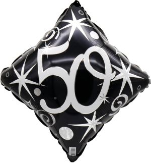 18" 50 Elegant Sparkles and Swirls Balloon Airise