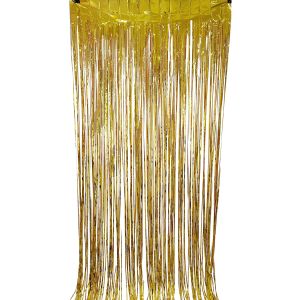 6.5ft x 3.25ft Fringe Curtain - Gold