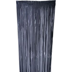 6.5ft x 3.25ft Fringe Curtain - Black