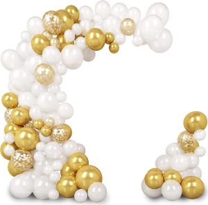 Balloon Garland Arch Kit White Gold