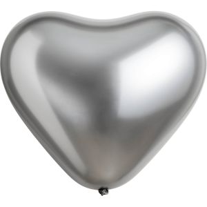 11" Satin Luxe Platinum Heart (50pcs) Everts Balloons