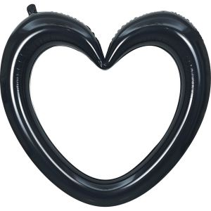 40" Linking Ring Heart Black Balloon