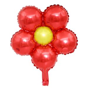 12" Deco Flower Red Balloon