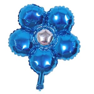 12" Deco Flower Blue Balloon