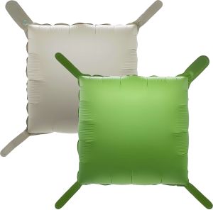 22" Square 2-sided Matte Green and Cream Balloon