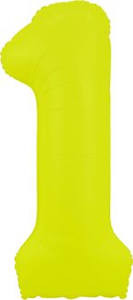 34" Neon Yellow Number 1 Balloon