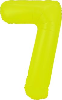 34" Neon Yellow Number 7 Balloon