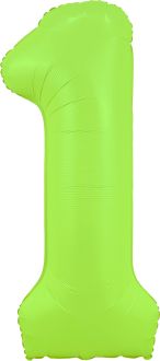 34" Neon Green Number 1 Balloon