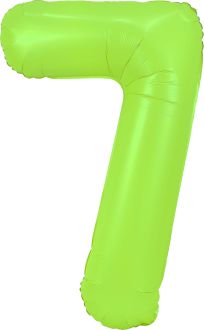 34" Neon Green Number 7 Balloon