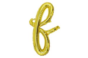 20" Gold Script Letter F Balloon