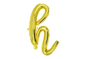 20" Gold Script Letter H Balloon